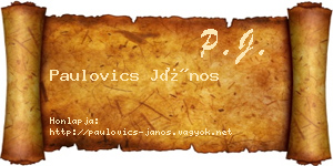 Paulovics János névjegykártya