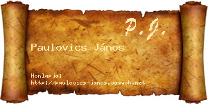 Paulovics János névjegykártya