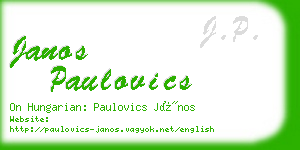 janos paulovics business card